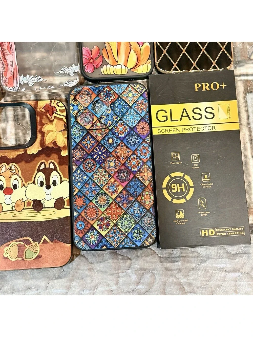 iPhone 14 Pro max Case BUNDLE (9 Cases) Disney, Misc & Two-9H Screen Protectors